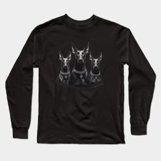 Three black dobermans Long Sleeve T-Shirt